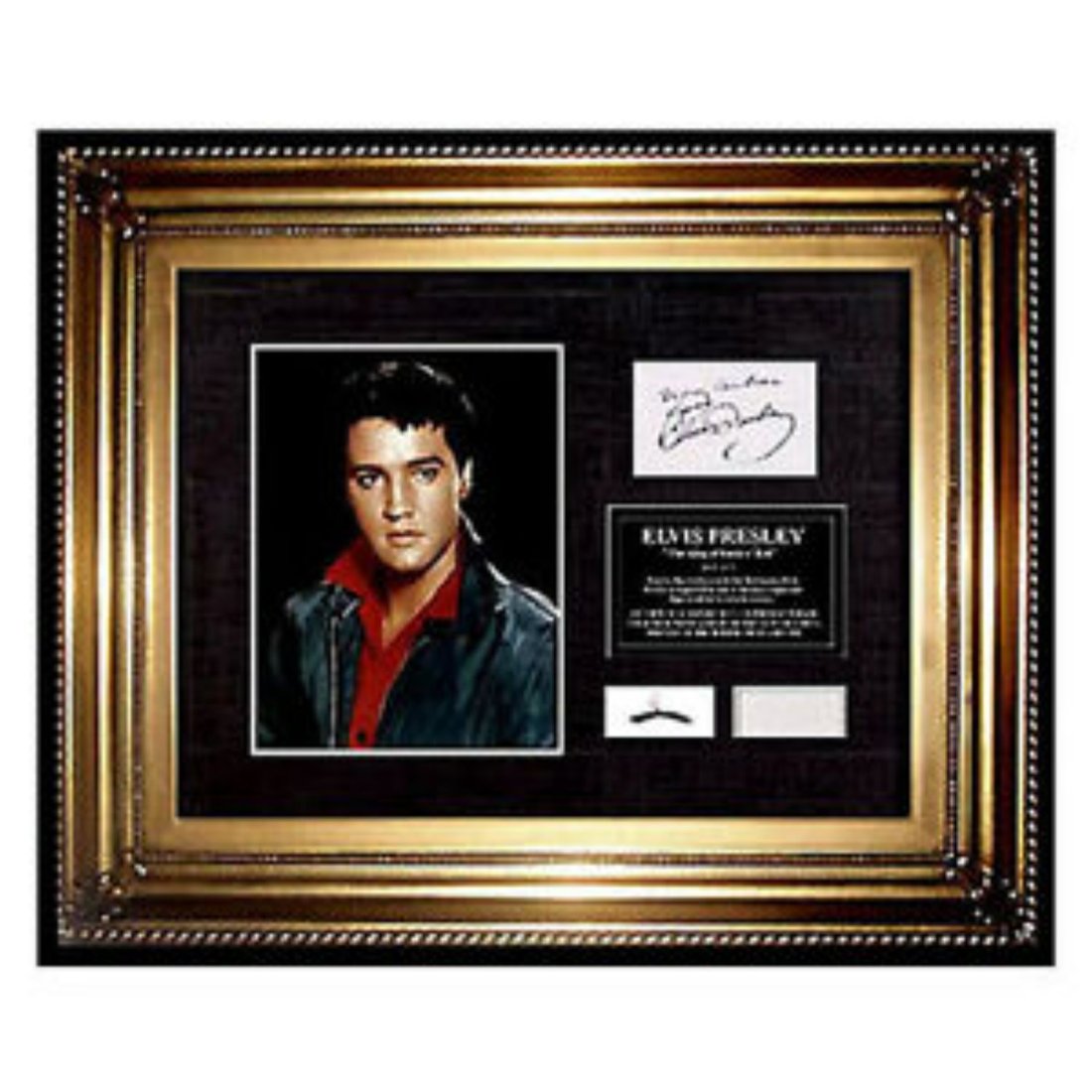 ELVIS PRESLEY Hair Lock Display W/ Facsimile Autograph (1 of 2)