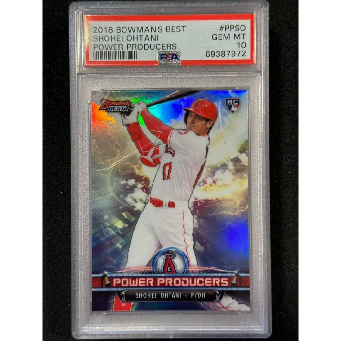 SHOHEI OHTANI 2018 BOWMAN'S BEST POWER PRODUCERS REFRACTOR PSA GEM MINT 10 (1 of 1)
