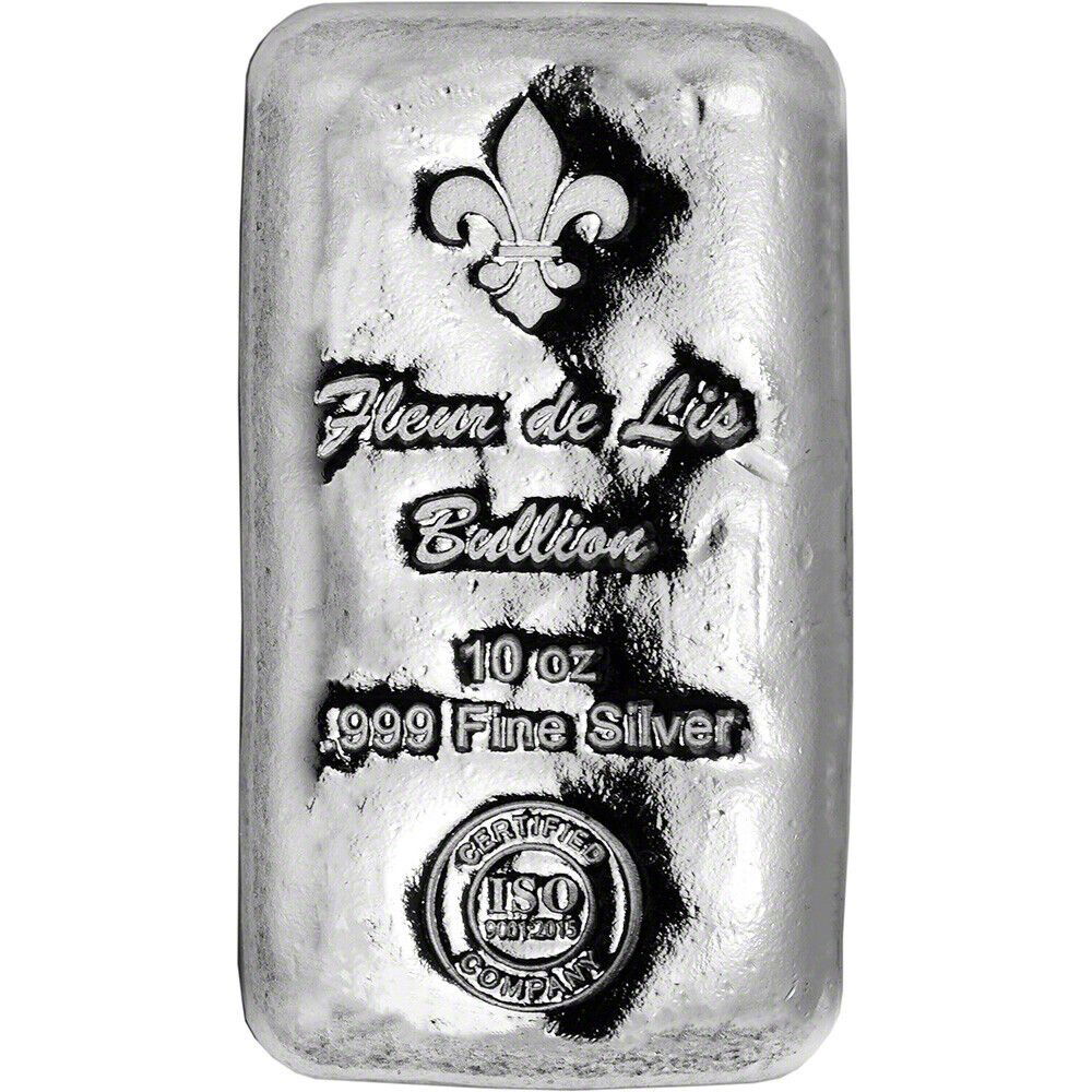 10 oz Silver Bar - Fleur de Lis Bullion - .999 Fine (1 of 2)