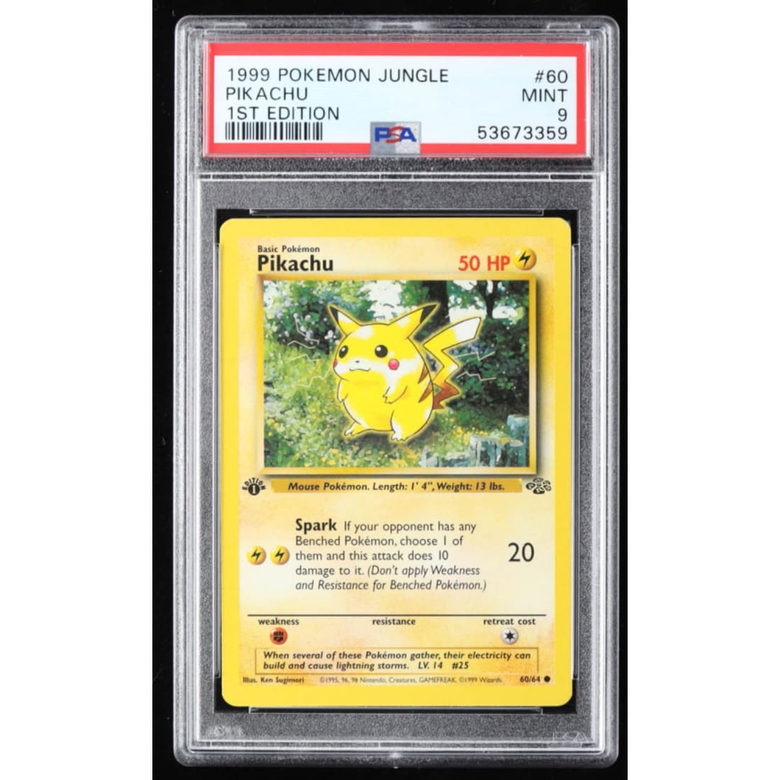 Pikachu 1999 Pokemon Jungle #60 (PSA 9) (1 of 1)