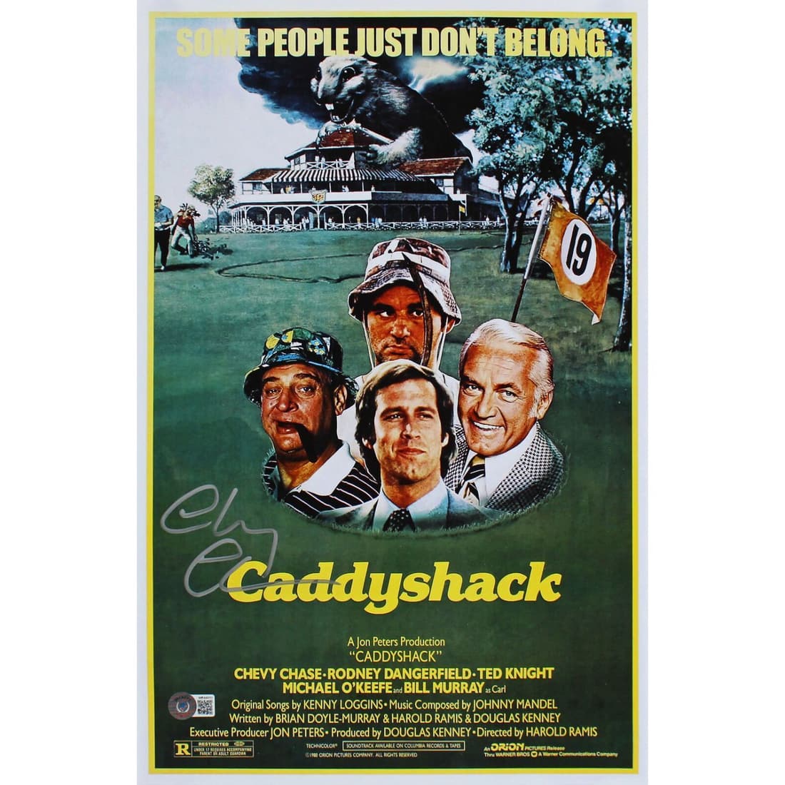 Chevy Chase Caddyshack Signed 12x18 Photo (BAS COA) (1 of 2)