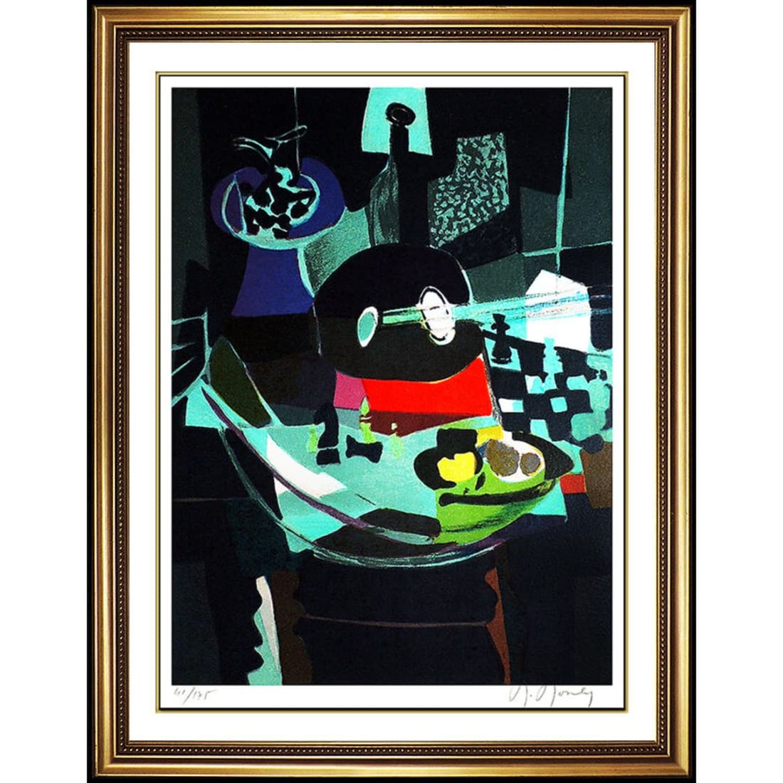 Original Marcel Mouly Signed & Framed 23"x19" Limited Edition Color Lithograph /175: Original Marcel Mouly Signed & Framed 23"x19" Limited Edition Color Lithograph /175