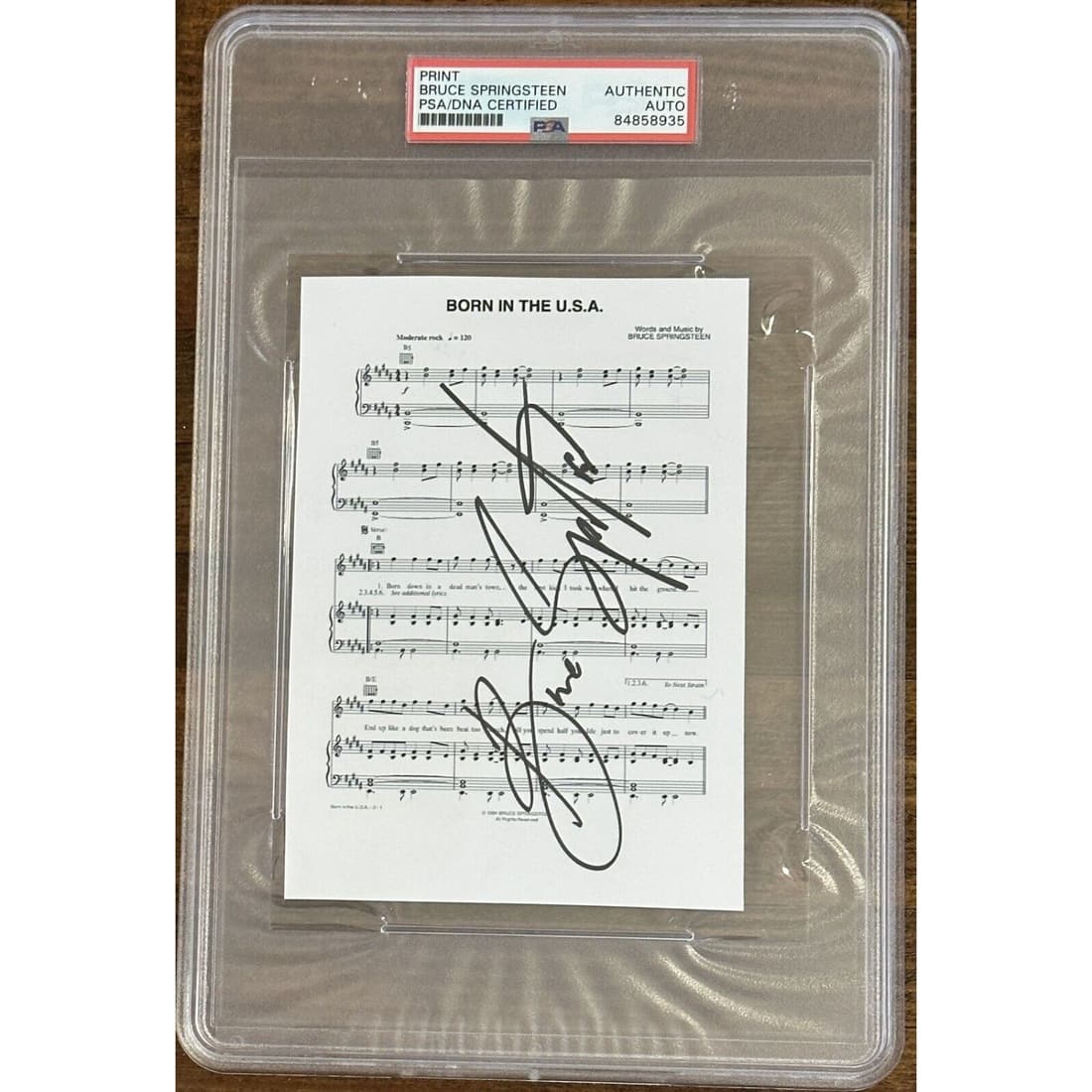 Bruce Springsteen Signed "Born In The USA" Song Sheet (PSA) (1 of 1)