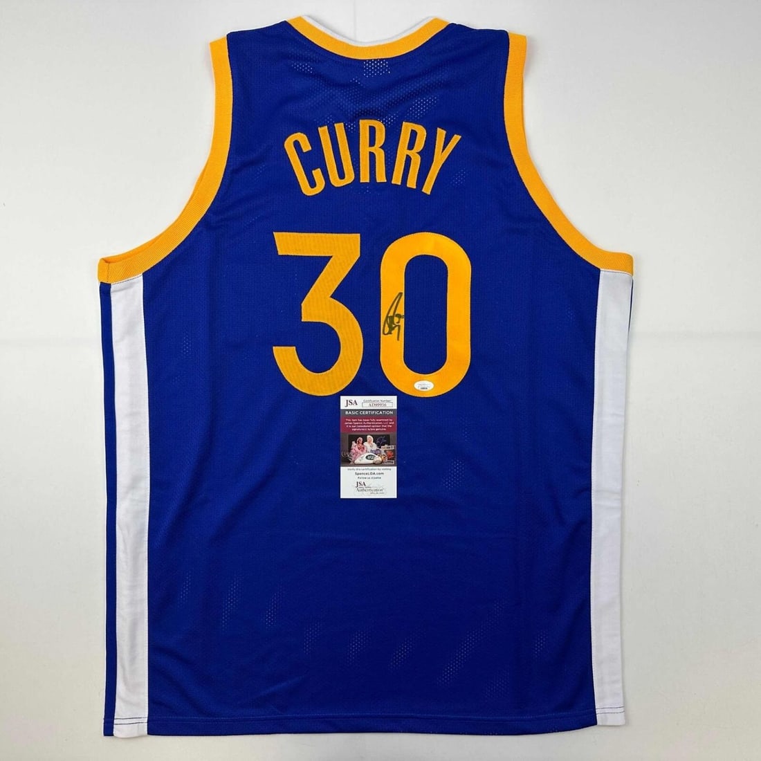 Autographed/Signed Stephen Steph Curry Golden State Blue Jersey JSA COA (1 of 1)