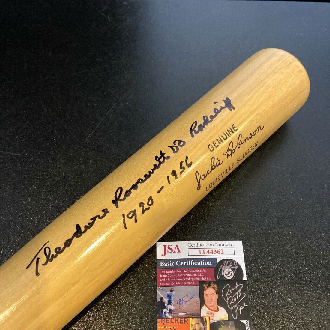 Theodore Ted Roosevelt "Double Duty" Radcliffe Signed Jackie Robinson Bat JSA (1 of 1)