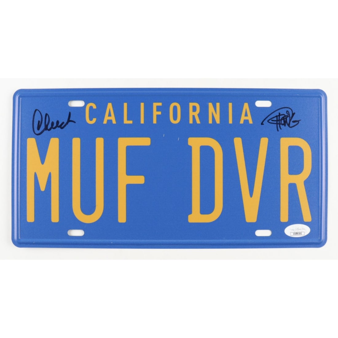 Cheech Marin & Tommy Chong Signed "Up in Smoke" 6x12 License Plate (JSA): Cheech Marin & Tommy Chong Signed "Up in Smoke" 6x12 License Plate (JSA)