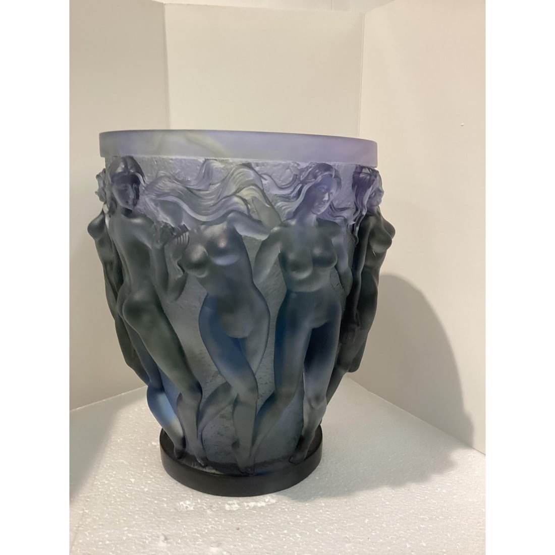 Lalique style naked nudes Bacchantes 9.5 inch tall 7 .5 inch wide purple ombere (1 of 3)