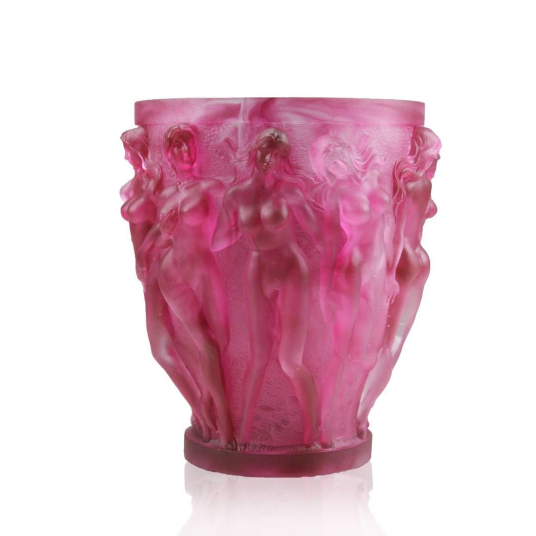 XX LALIQUE BCCHANTES STYLE CRYSTAL VASE 9.5â€H (1 of 2)