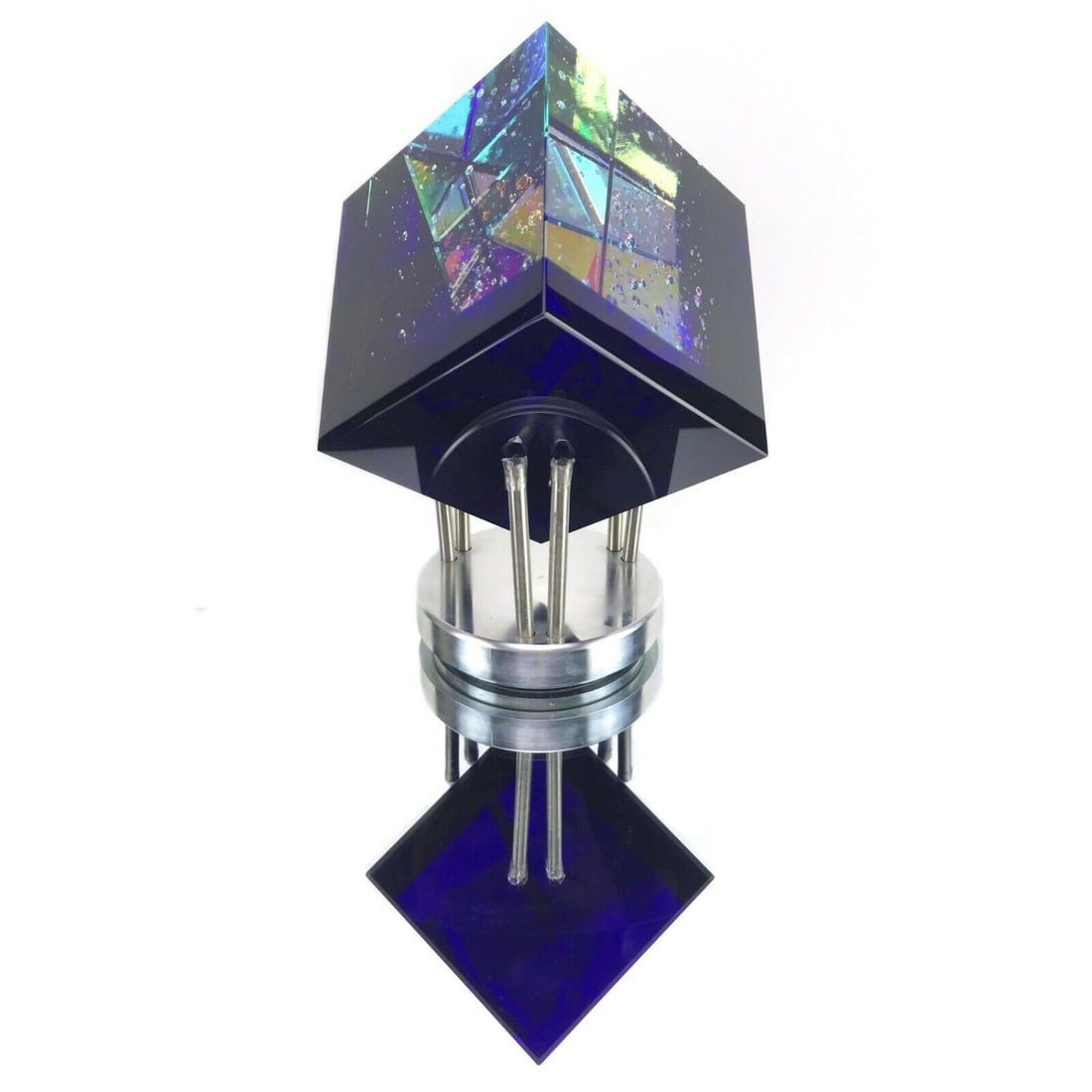 Original Robert Stephan~ Jon Kuhn 4" Glass Cube Sculpture (1 of 7)