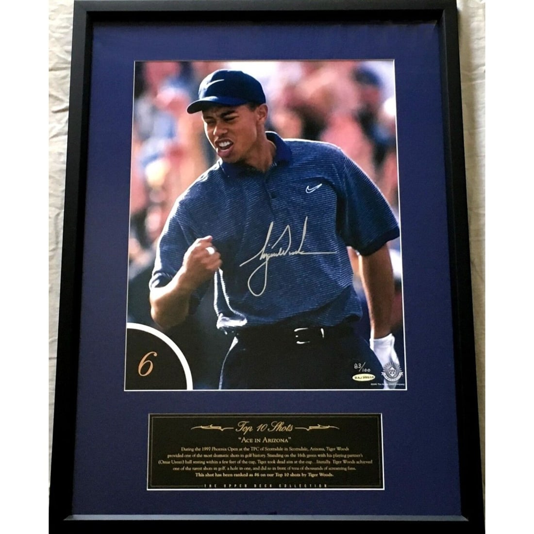 Tiger Woods Signed & Framed Limited Edition 12.5"x16" Photo /100 (Upper Deck) (1 of 2)