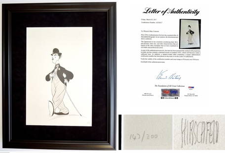 Al Hirschfeld Signed & Framed Limited Edition Lithograph /200 (PSA LOA): Al Hirschfeld Signed & Framed Limited Edition Lithograph /200 (PSA LOA)