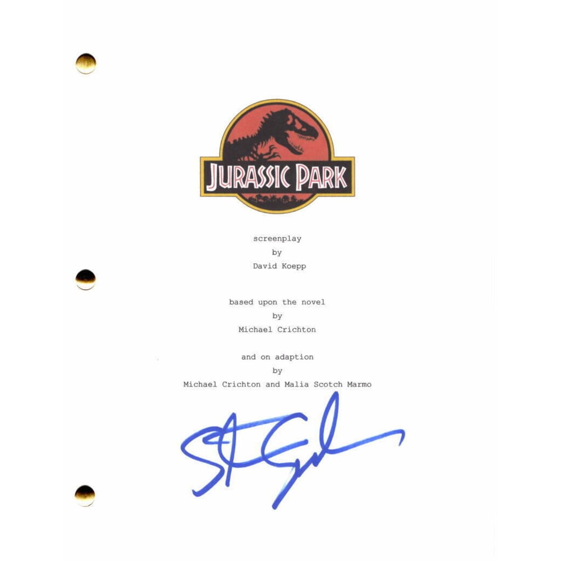 Steven Spielberg Signed "Jurassic Park" Movie Script (JSA LOA) (1 of 2)