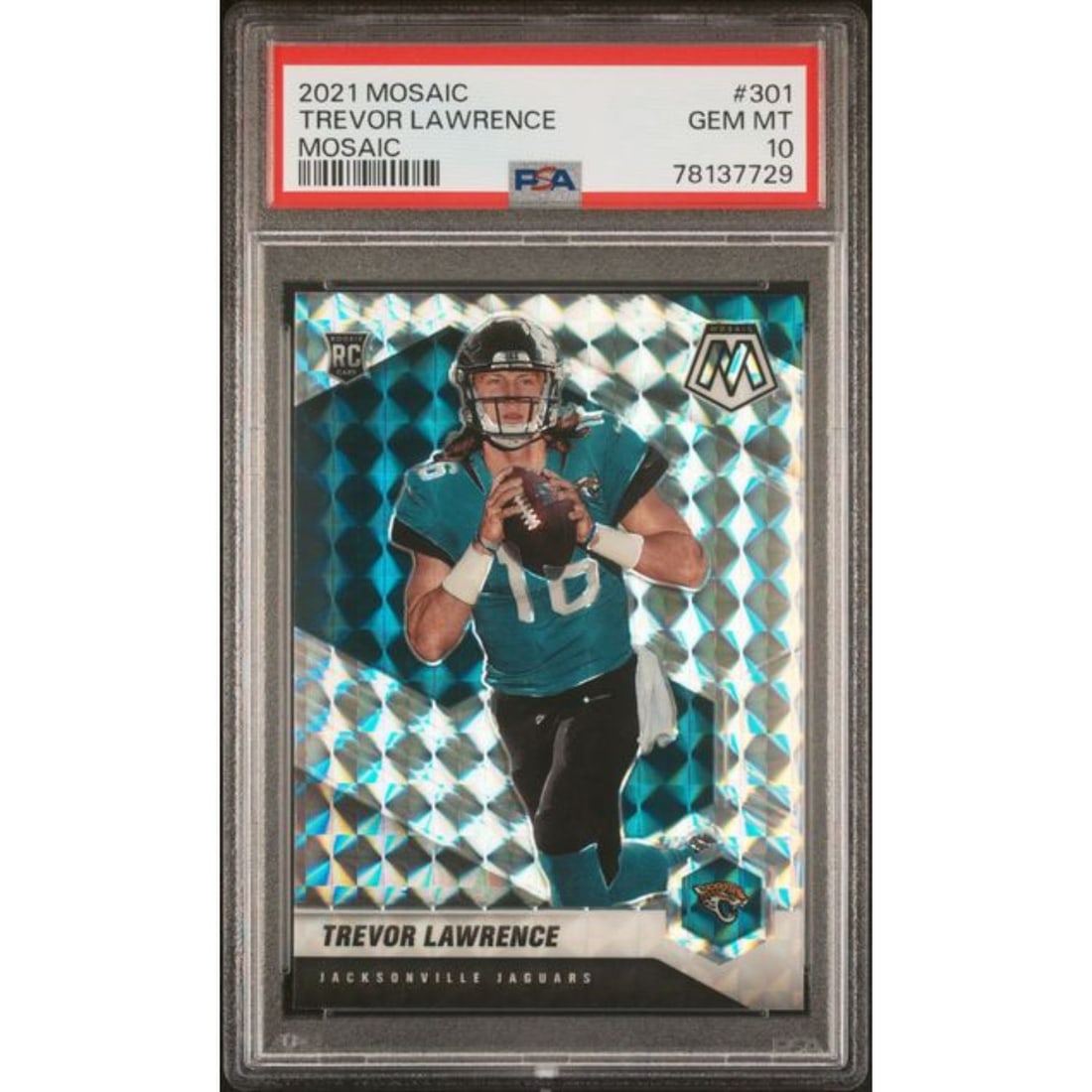 2021 Panini Mosaic Silver Mosaic Trevor Lawrence PSA 10 RC Jacksonville Jaguars (1 of 1)