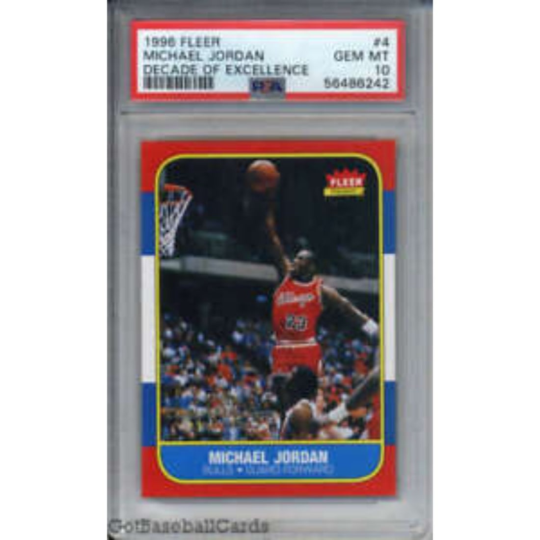 Michael Jordan 1996 Fleer Decade Of Excellence Card #4 (PSA 10) (1 of 1)