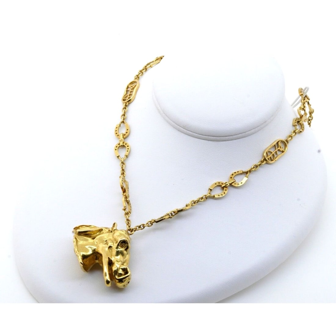 Salvador Dali Heavy Rare 18k Horse Head Pendant w/ Horse Shoe Chain 79.31 Grams (1 of 4)