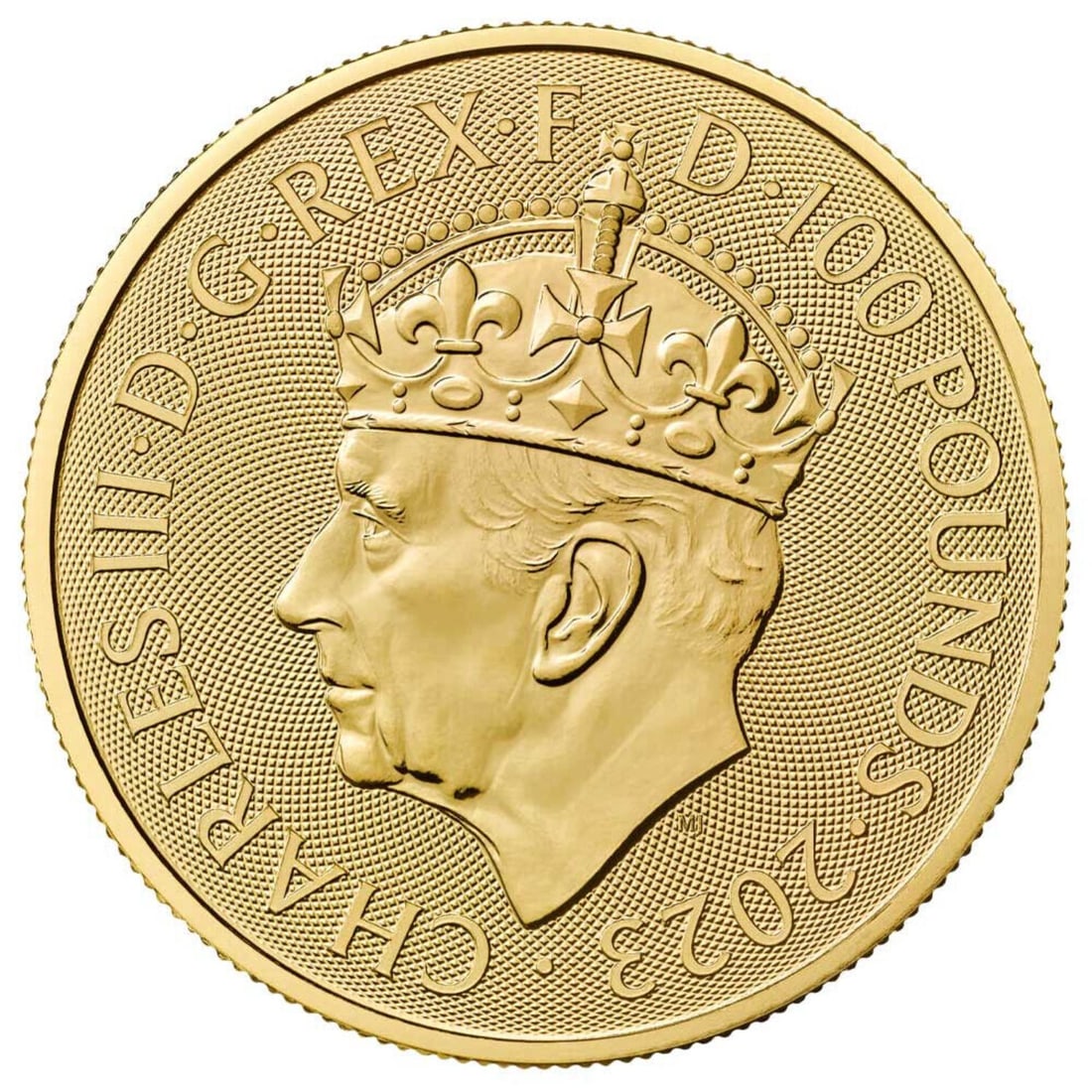 2023 U.K. 100 Pound Gold King Charles Coronation 1 oz BU (1 of 2)