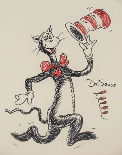 LARGE DR. Seuss signed drawing Ink illustrated Original (1 of 1)