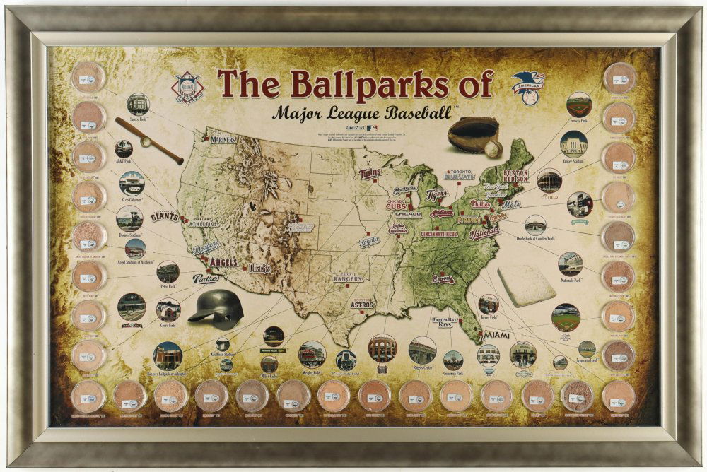 All Major League Baseball Teams Custom Framed Poster With Game-Used Dirt From Each Team (Steiner) (1 of 2)