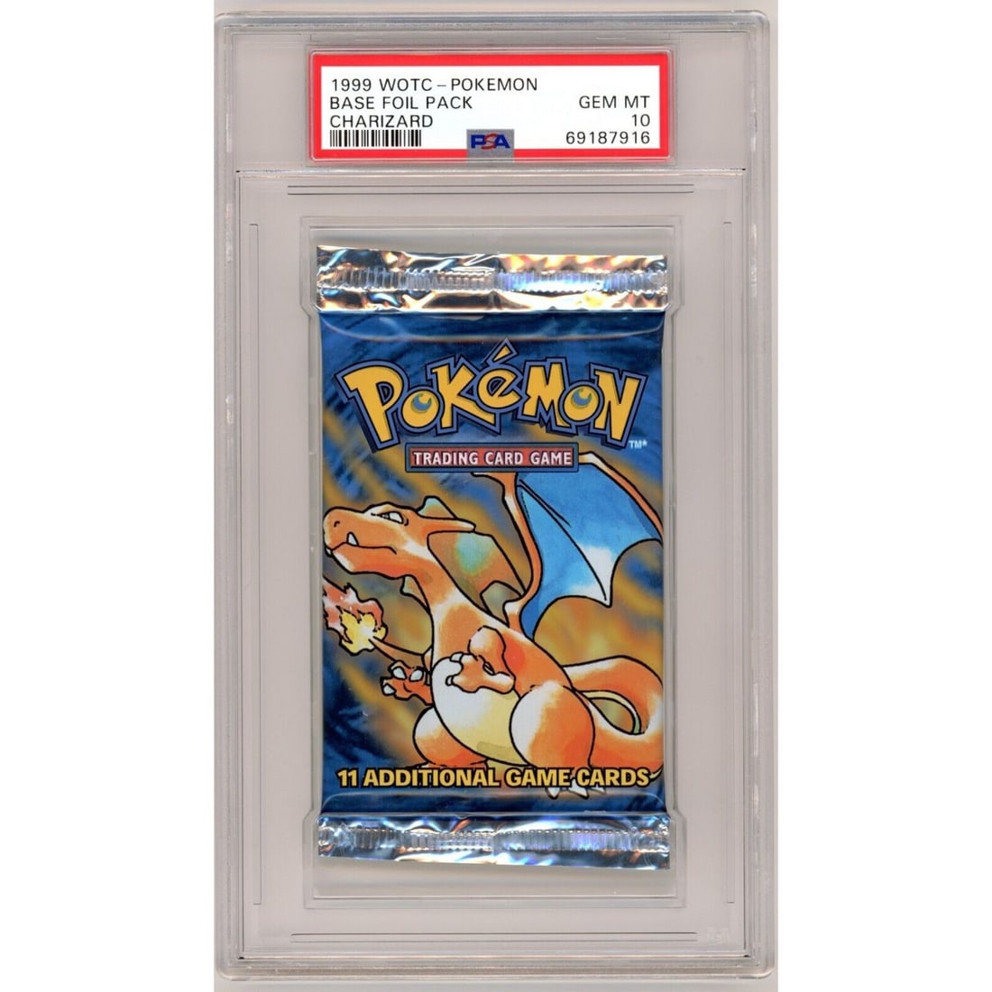 1999 WOTC Pokemon Base Foil Pack Charizard (PSA 10) (1 of 2)