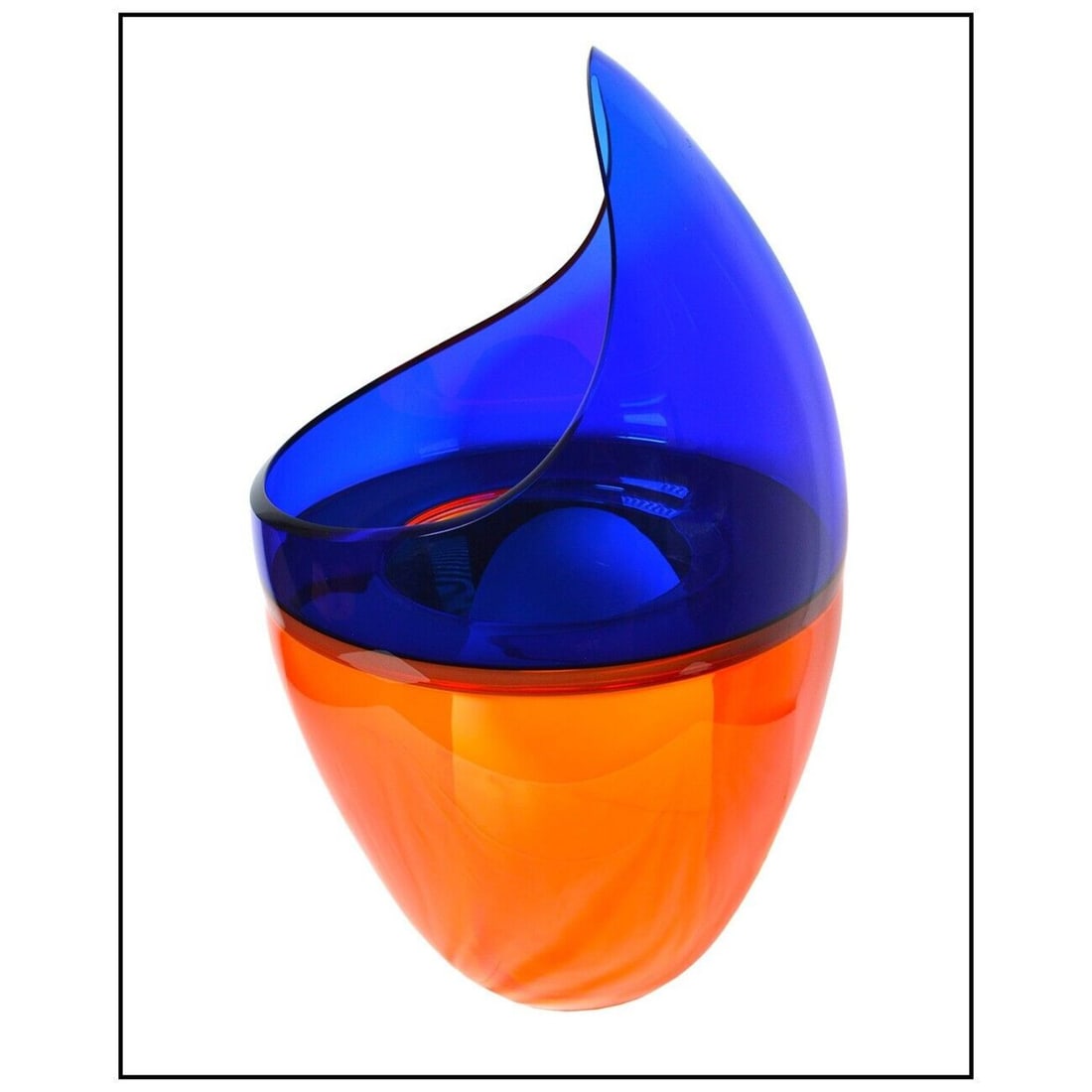 Original John Kiley SIgned 26"x15" Hand Blown Art Glass Vase: Original John Kiley SIgned 26"x15" Hand Blown Art Glass Vase