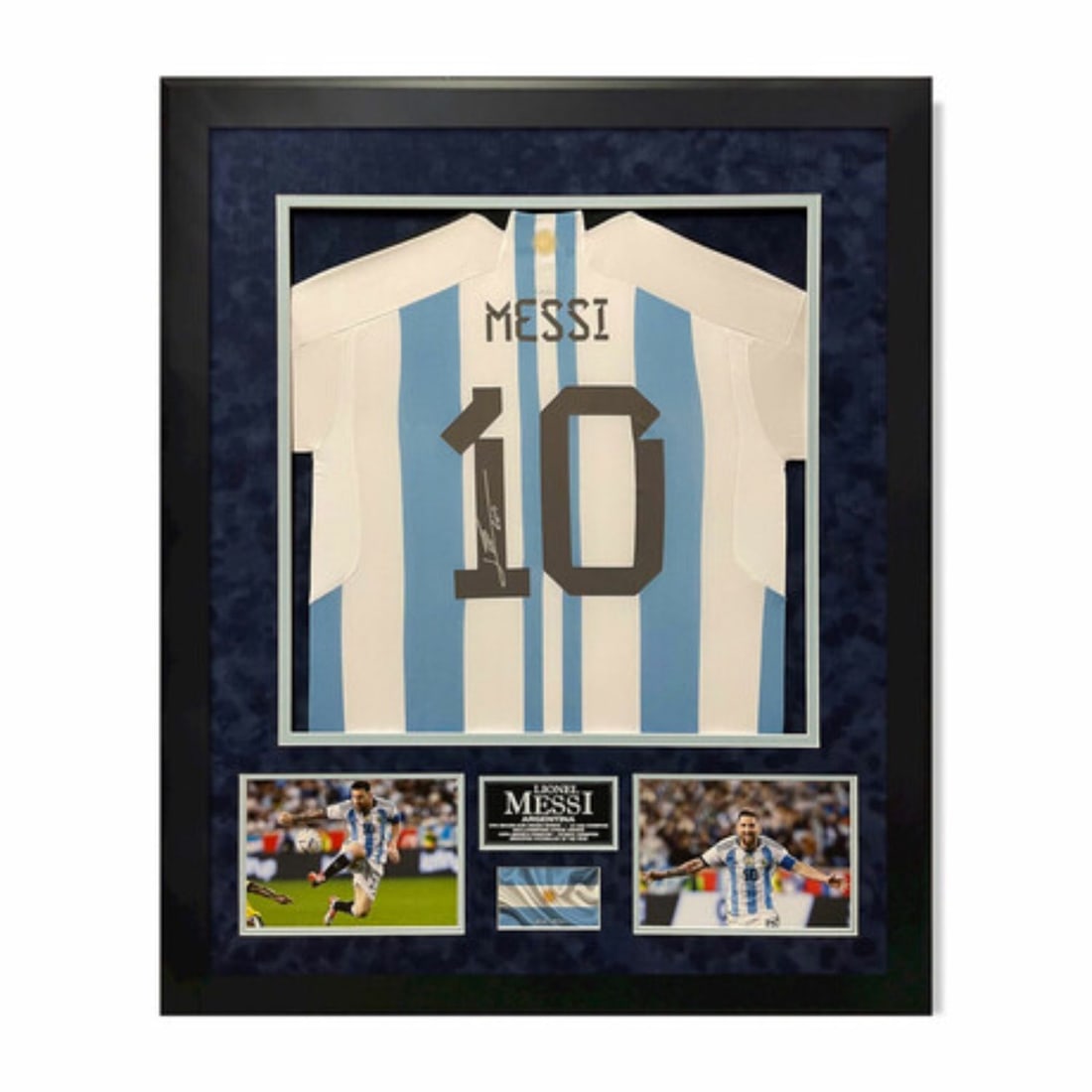 LIONEL MESSI ARGENTINA AUTOGRAPHED JERSEY + FRAMED BAS LOA (1 of 1)