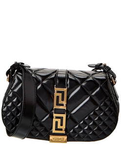 Brand New~ Versace Quilted Leather Shoulder Bag: Brand New~ Versace Quilted Leather Shoulder Bag. Measures Approximately: 9.5in wide x 5.5in high x 3in deep