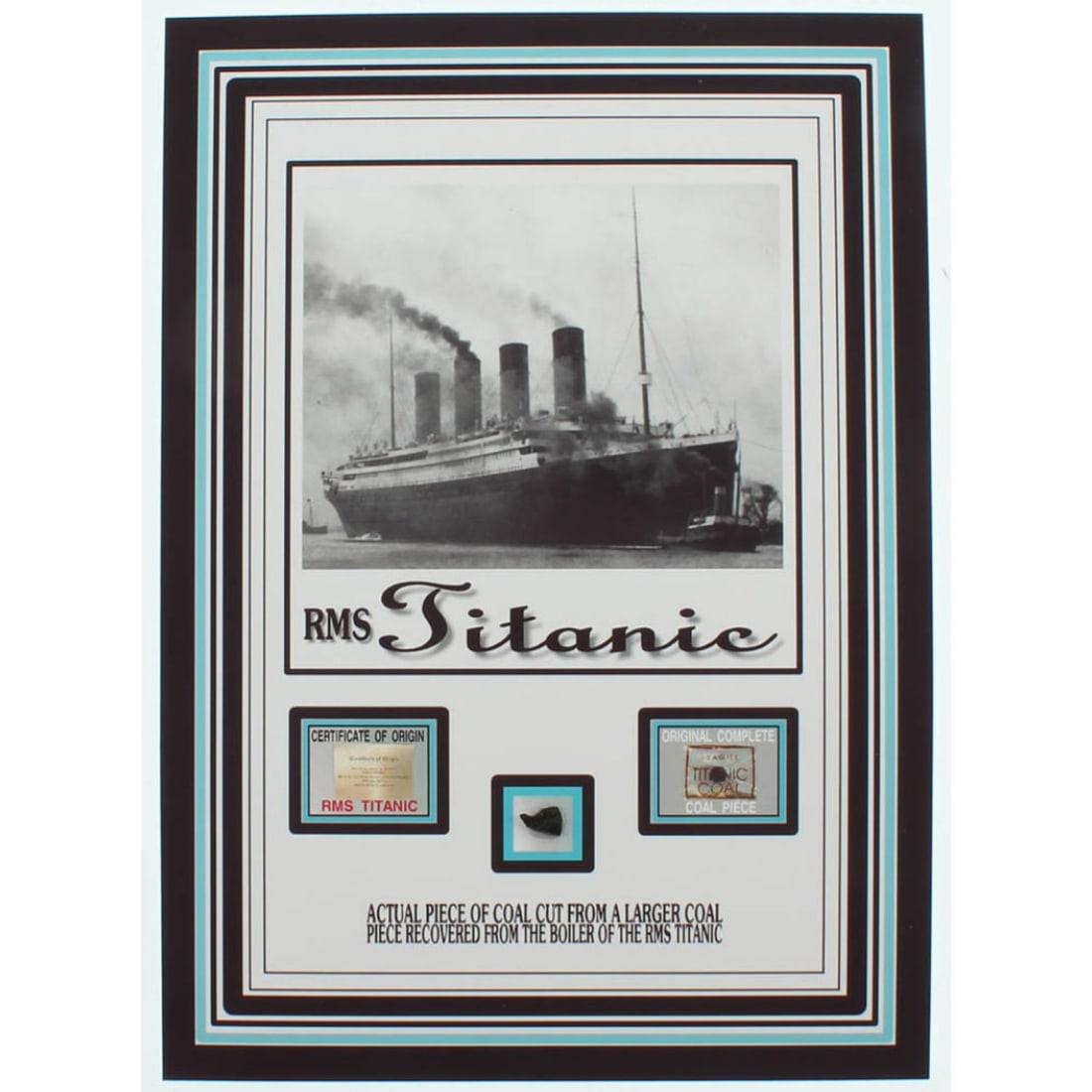 Authentic Coal From Titanic Wreckage on 6x8 Photo (The Zone COA) (1 of 1)