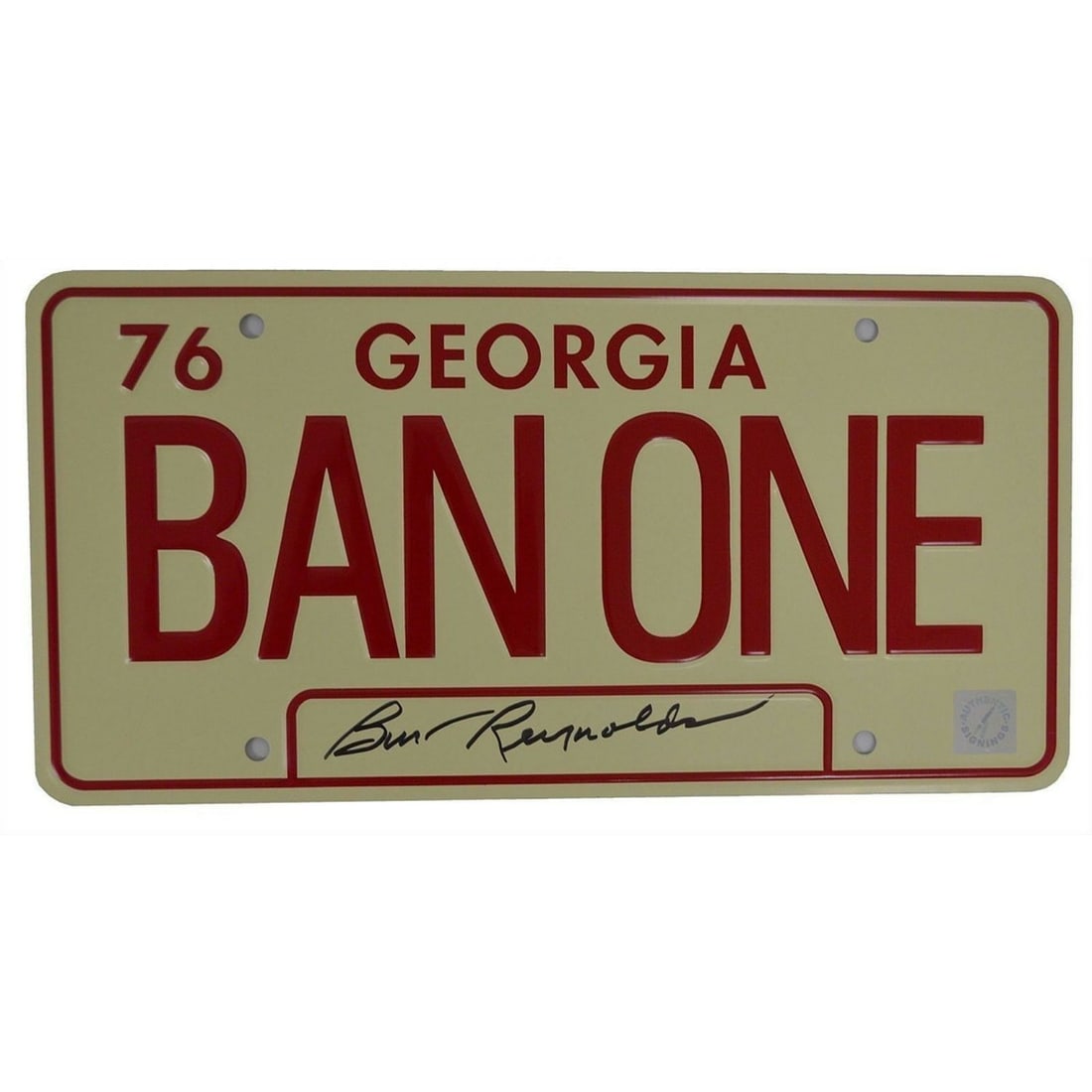 Burt Reynolds Autographed BAN ONE Georgia Smokey Bandit License Plate ASI Proof (1 of 1)