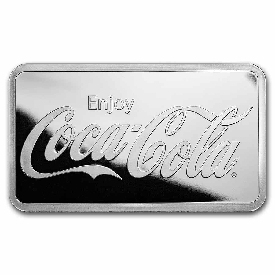 Coca-Cola 10 oz Silver Struck Bar (1 of 2)