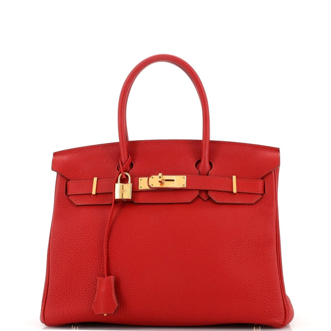 Hermes Birkin Handbag Vermillon Togo with Gold Hardware 30 Red (1 of 7)
