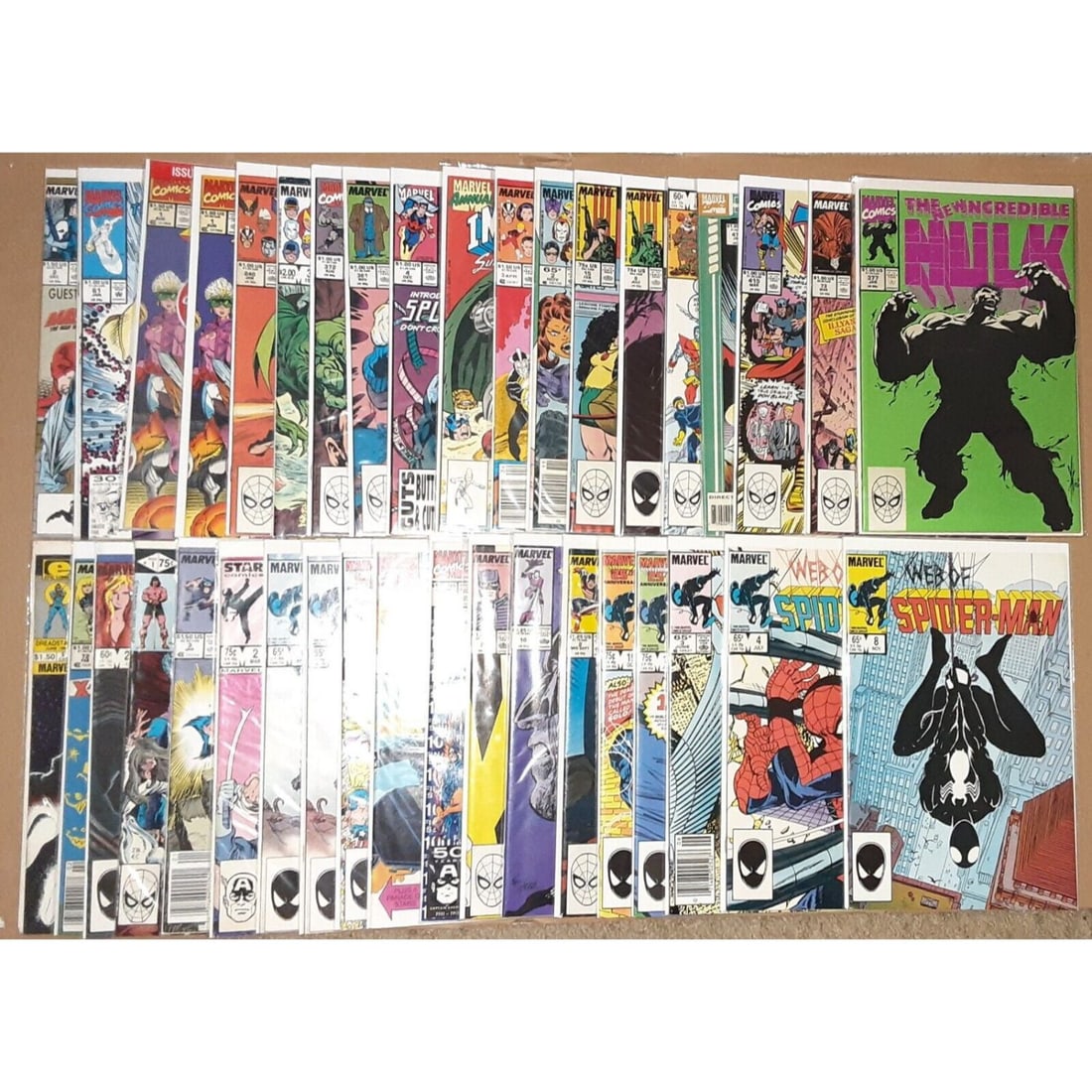 Huge Mixed Marvel Copper Age Comic Lot Of 50 [1976-1991] Web Of Spider-Man #1 (1 of 2)