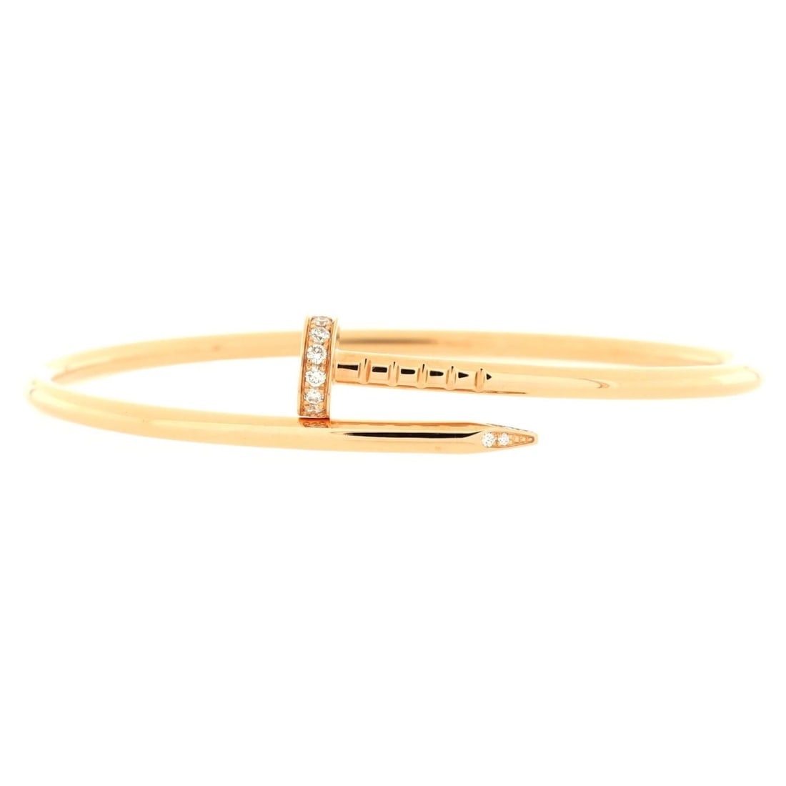 Cartier Juste un Clou Bracelet 18K Rose Gold with Diamonds Small: Cartier Juste un Clou Bracelet 18K Rose Gold with Diamonds Small