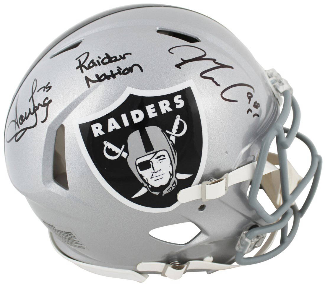 Raiders Howie Long & Maxx Crosby Dual Signed Full Size Raiders Helmet