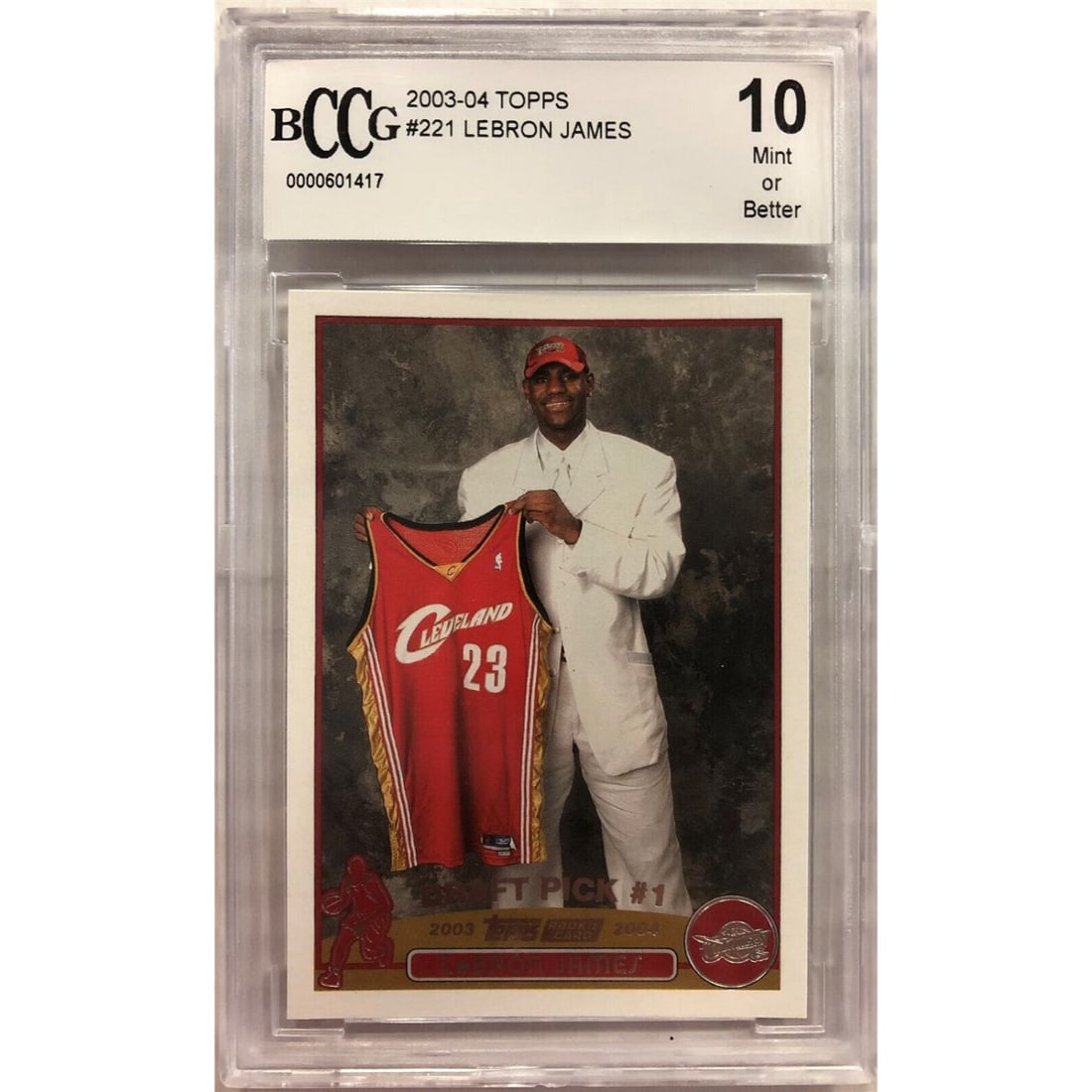 2003-04 TOPPS LEBRON JAMES #221 BCCG 10 MINT OR BETTER CAVALIERS (1 of 1)