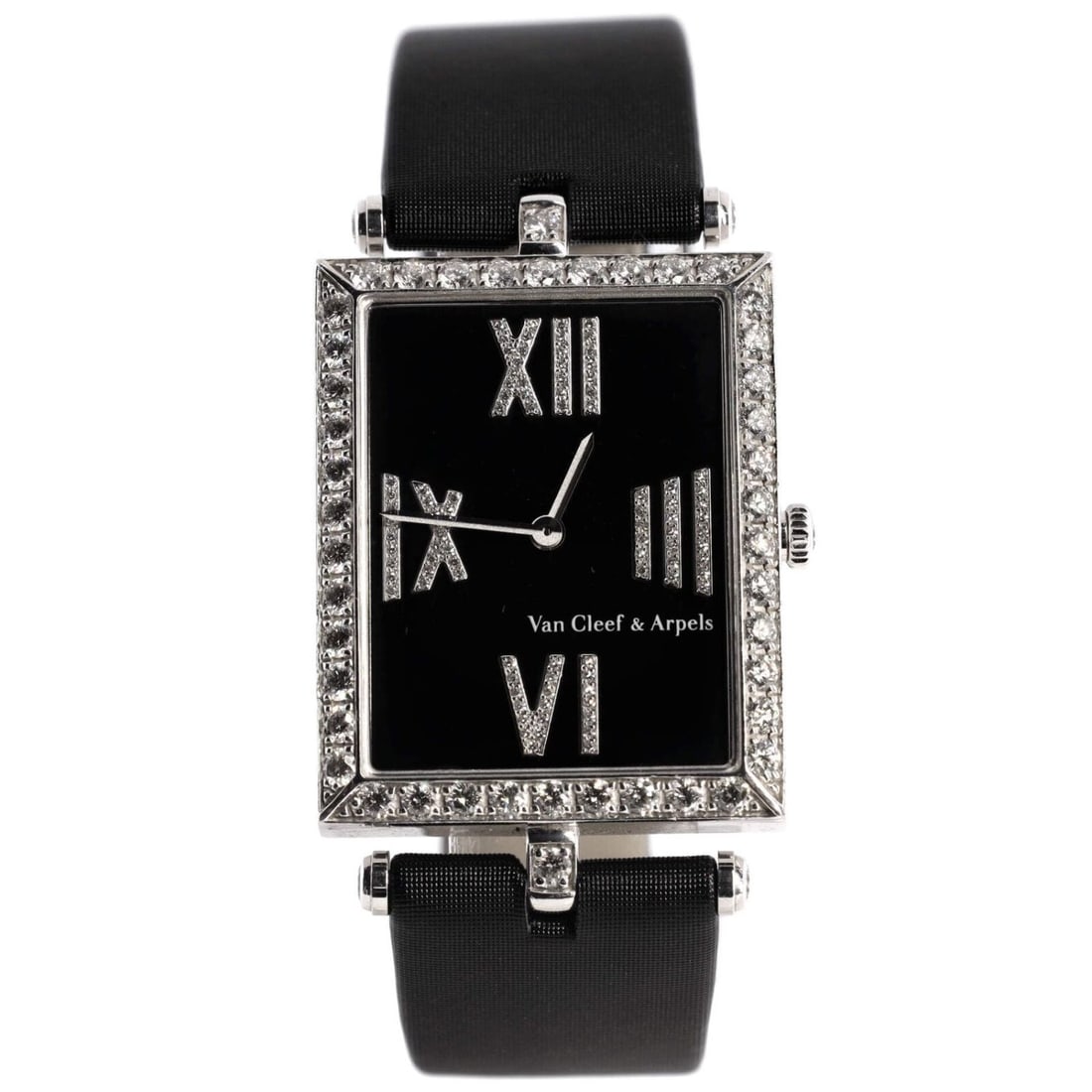 Van Cleef & Arpels Lady Arpels Classique Rectangular Quartz Watch White Gold and Satin with Diamond: Van Cleef & Arpels Lady Arpels Classique Rectangular Quartz Watch White Gold and Satin with Diamond Bezel and Markers 27
