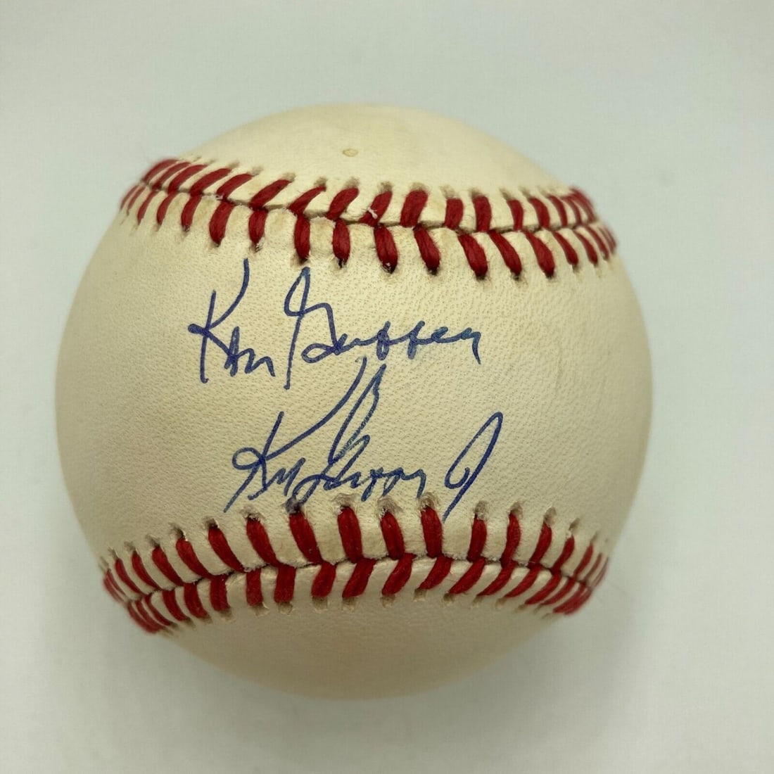 Ken Griffey Jr. & Ken Griffey Sr. Dual Signed Baseball (JSA COA) (1 of 2)