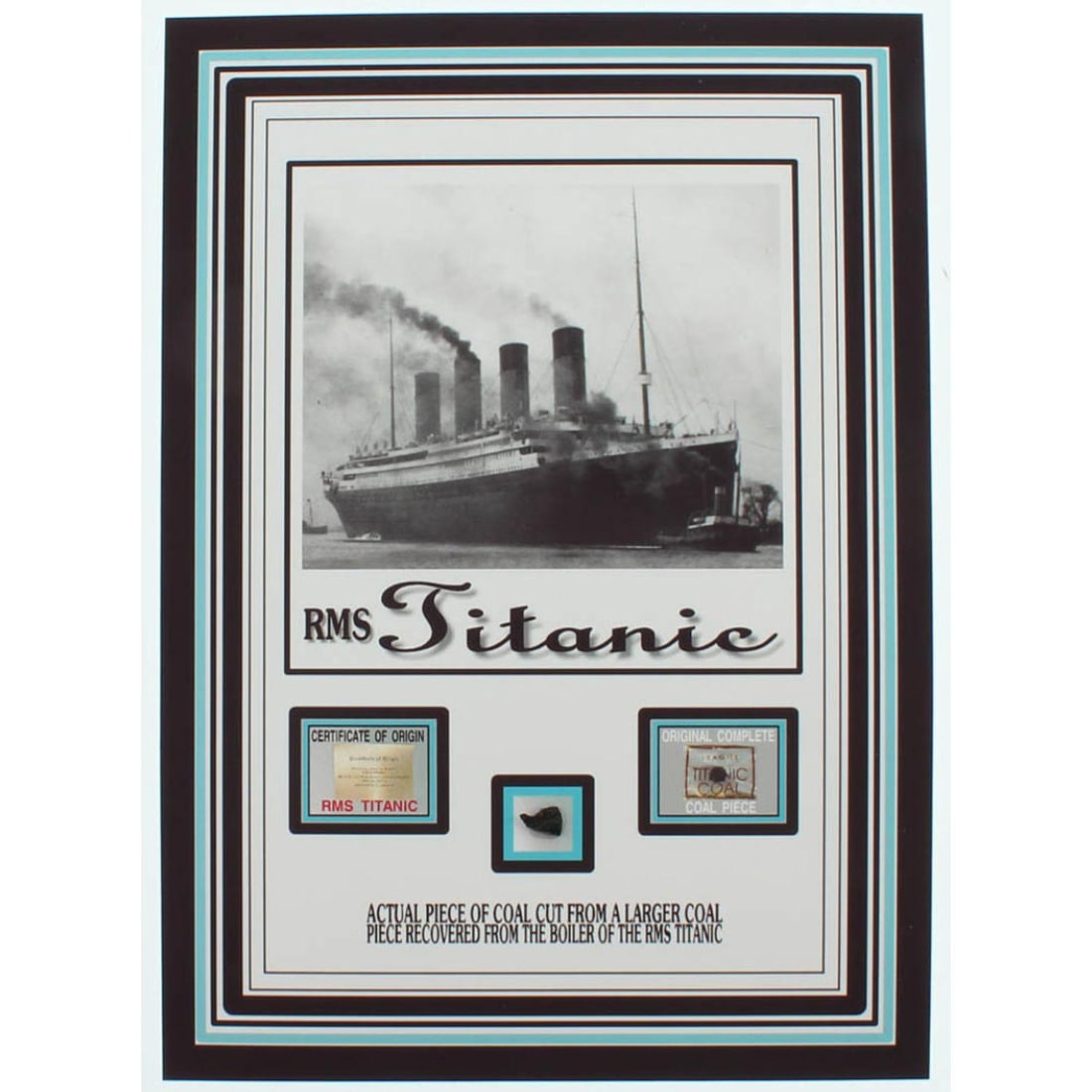 Authentic Coal From Titanic Wreckage on 6x8 Photo (The Zone COA) (1 of 1)