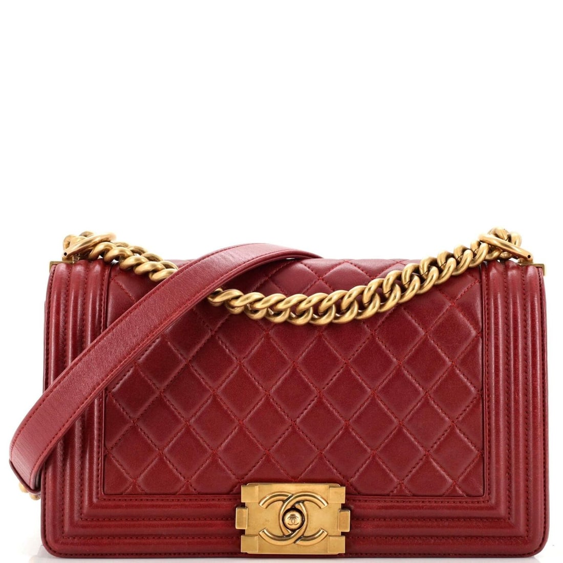 Chanel boy flap bag quilted lambskin old medium cheap