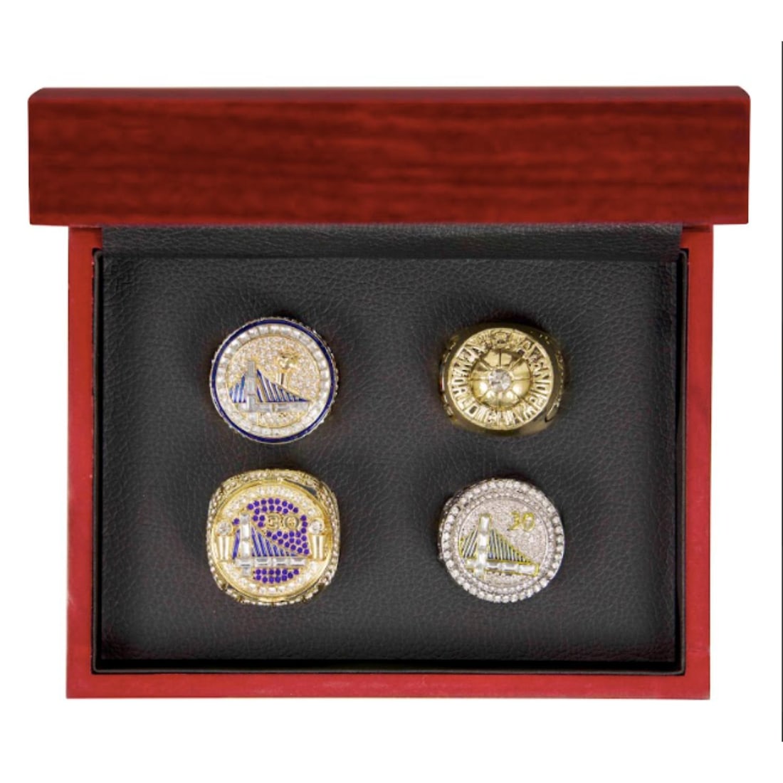 Stephen Curry Golden State Warriors Replica 4 World Championship Ring Set: Stephen Curry Golden State Warriors Replica 4 World Championship Ring Set