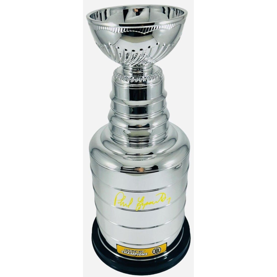 Phil Esposito Signed 14" Boston Bruins eplica Stanley Cup Trophy (Beckett COA): Phil Esposito Signed 14" Boston Bruins eplica Stanley Cup Trophy (Beckett COA)