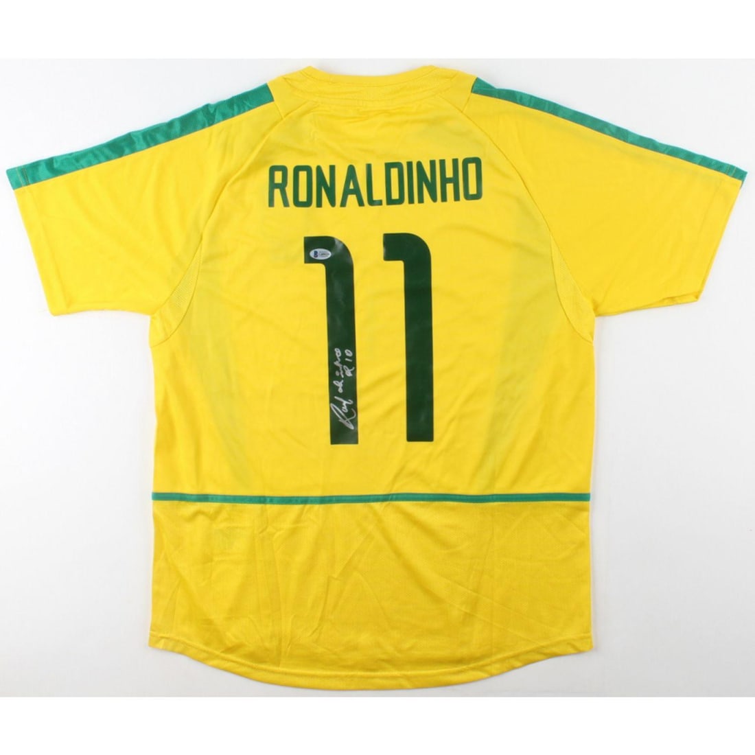 Ronaldinho Signed Jersey Inscribed "R10" (Beckett COA): Ronaldinho Signed Jersey Inscribed "R10" (Beckett COA)