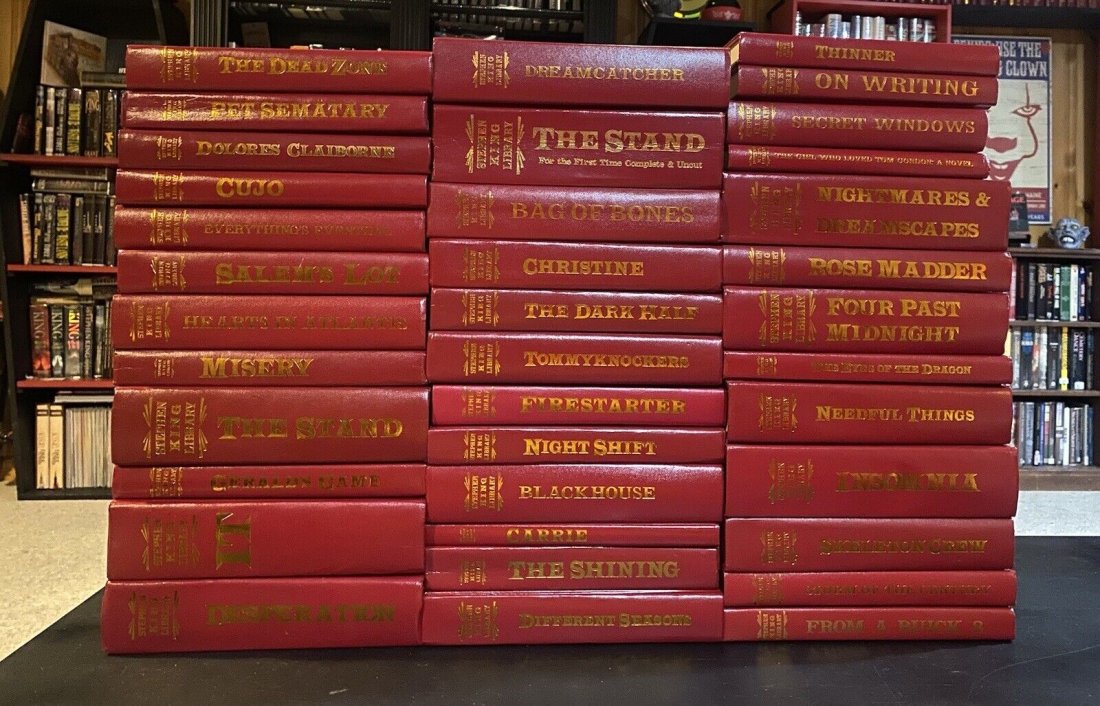 Stephen King Red Leather Library Full Set Of 37 Hardcover: Stephen King Red Leather Library Full Set Of 37 Hardcover