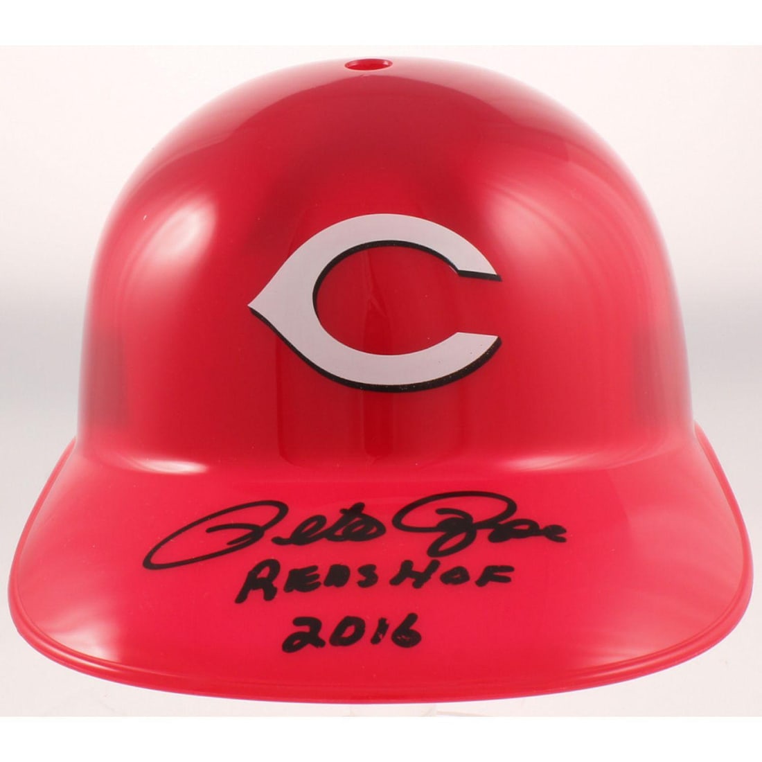 Pete Rose Signed Reds Full-Size Souvenir Batting Helmet Inscribed "Reds HOF 2016" (Fiterman Sports: Pete Rose Signed Reds Full-Size Souvenir Batting Helmet Inscribed "Reds HOF 2016" (Fiterman Sports Hologram)