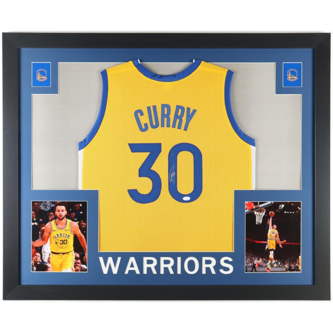 Stephen Curry Signed Custom Framed Jersey Display (JSA): Stephen Curry Signed Custom Framed Jersey Display (JSA)