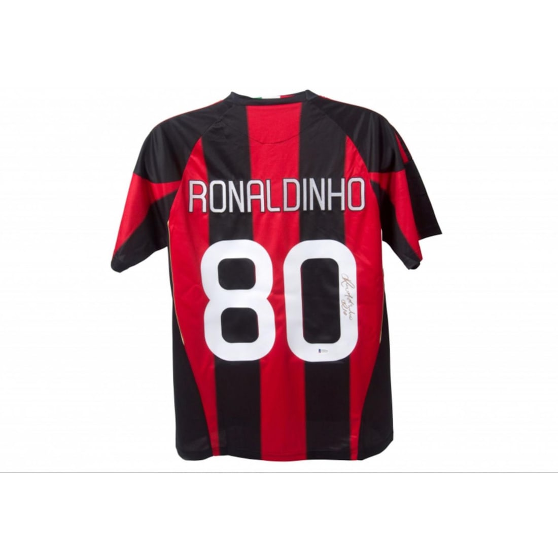 Ronaldinho Signed Milan Jersey Inscribed "Rio" (Beckett): Ronaldinho Signed Milan Jersey Inscribed "Rio" (Beckett)