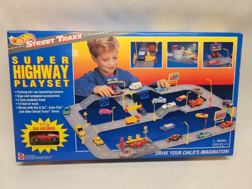 Vintage 1995 Mattel Hot Wheels Super Highway Playset: Vintage 1995 Mattel Hot Wheels Super Highway Playset
