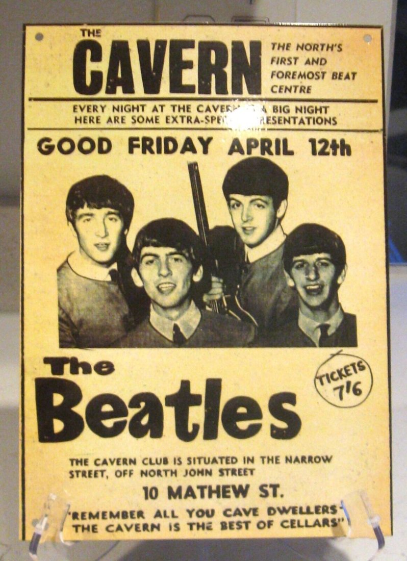 Vintage The Beatles Cavern Club Good Friday 1962 Poster Metal Sign (1 of 1)