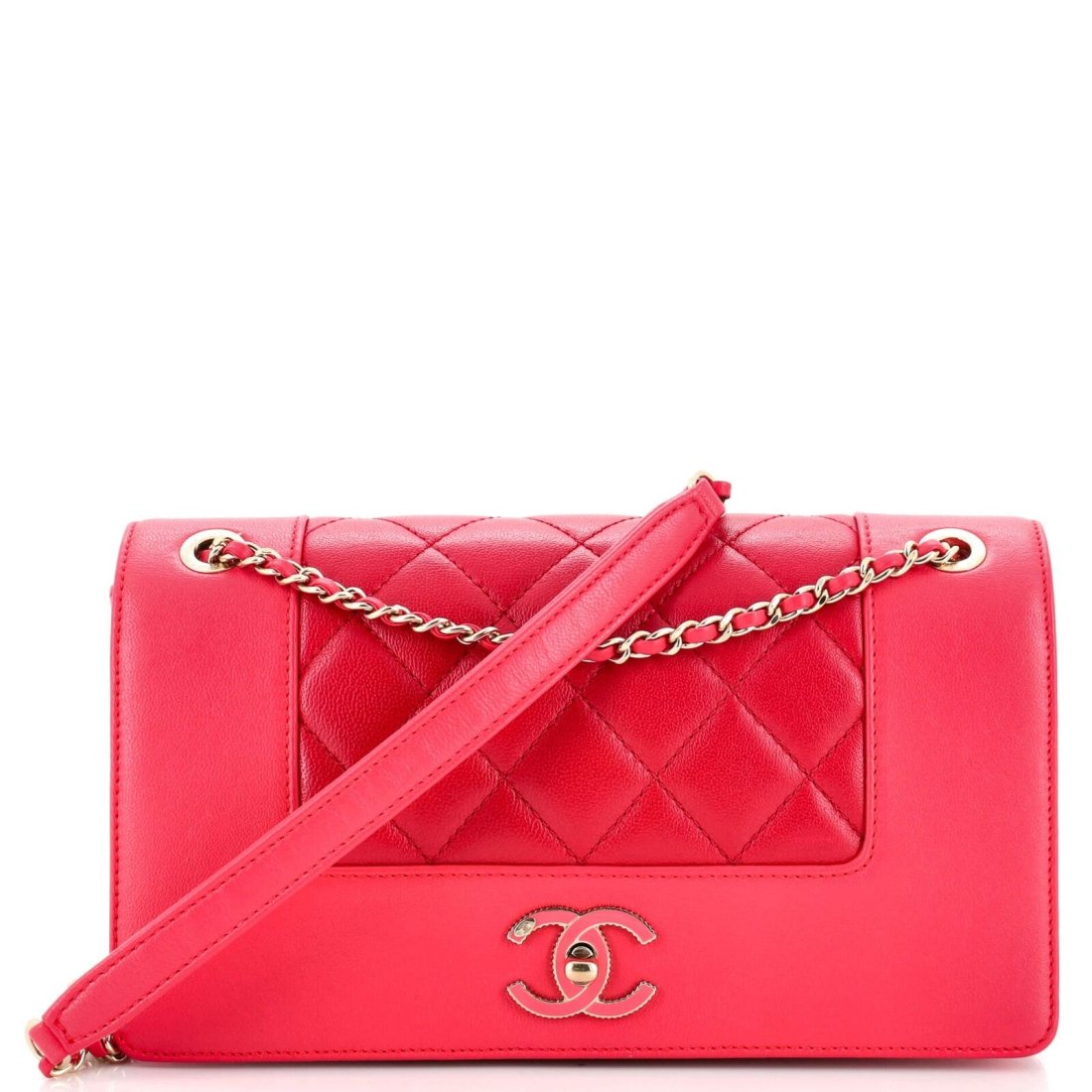 Chanel Mademoiselle Vintage Flap Bag Quilted Sheepskin Medium Pink (1 of 2)