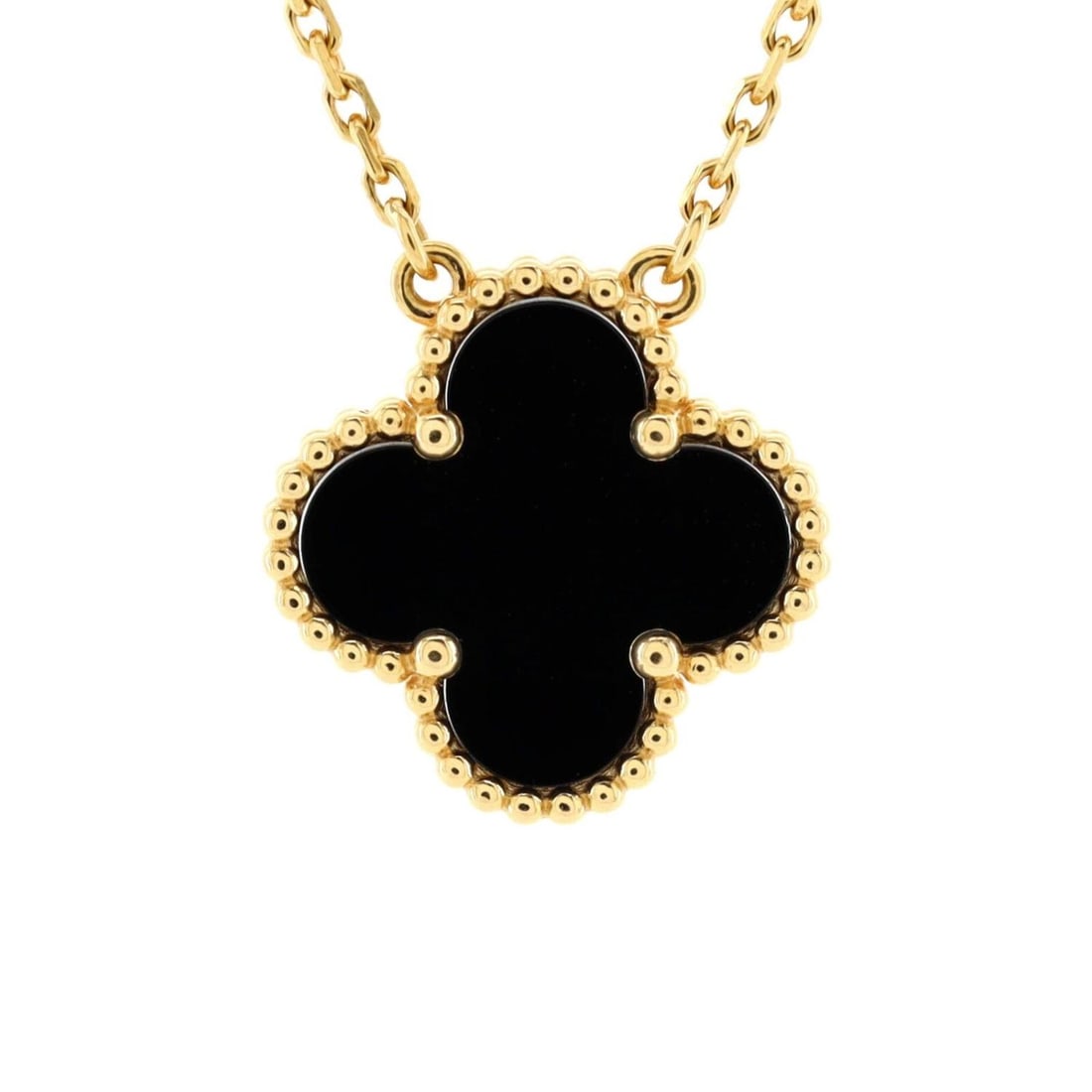 VINTAGE VAN CLEEF & ARPELS 18k Yellow Gold & Onyx Pendant Necklace (1 of 3)