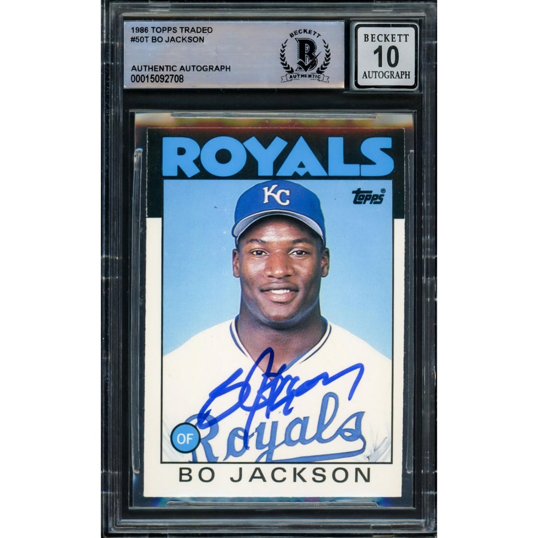Bo Jackson Signed 1986 Topps Traded #50T (BGS 10 Auto) (1 of 2)